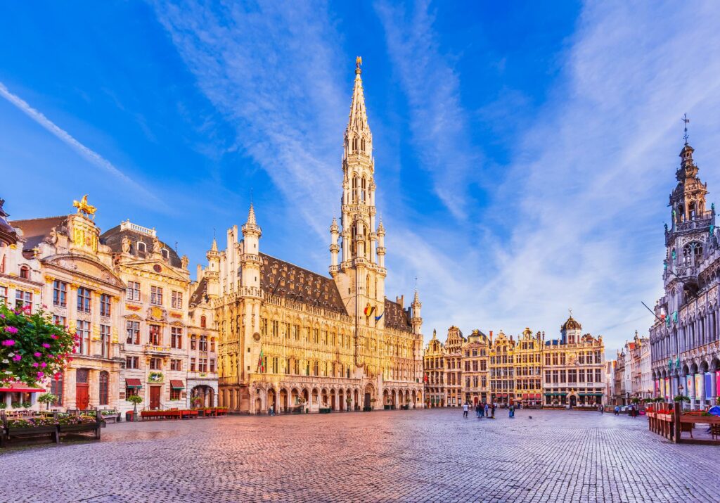 gran plaza del mercado en bruselas con WAYAO