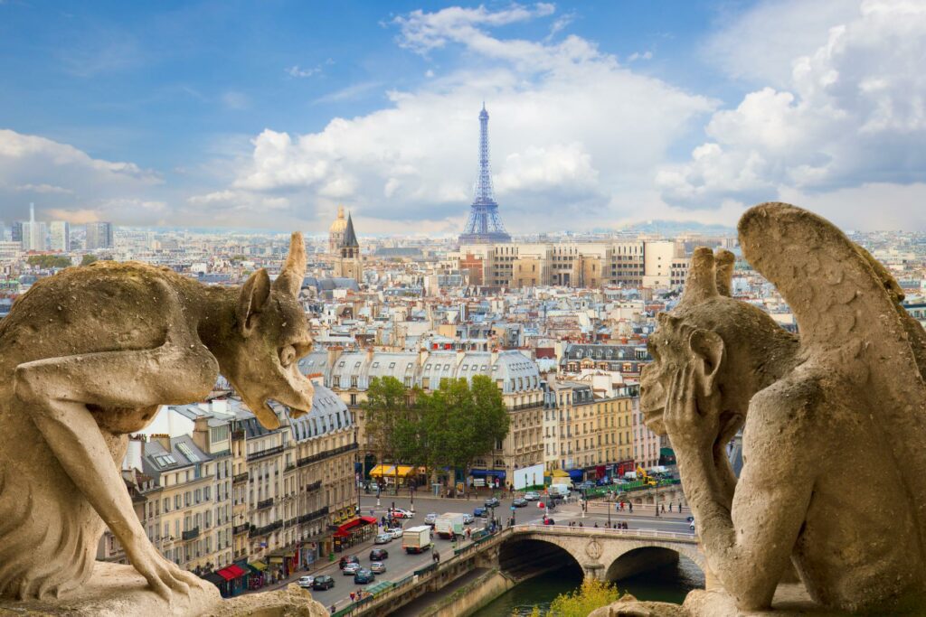 vistas a paris desde las gargolas de notre dame con WAYAO