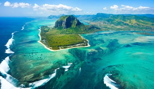 Vistas de la isla mauricio desde arriba con WAYAO