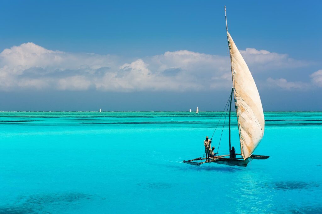 catamaran saombroso en zanzibar con WAYAO