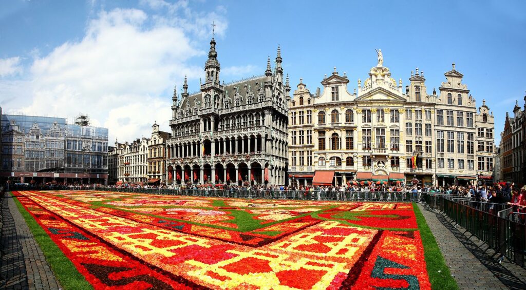 moqueta de flores en bruselas con WAYAO